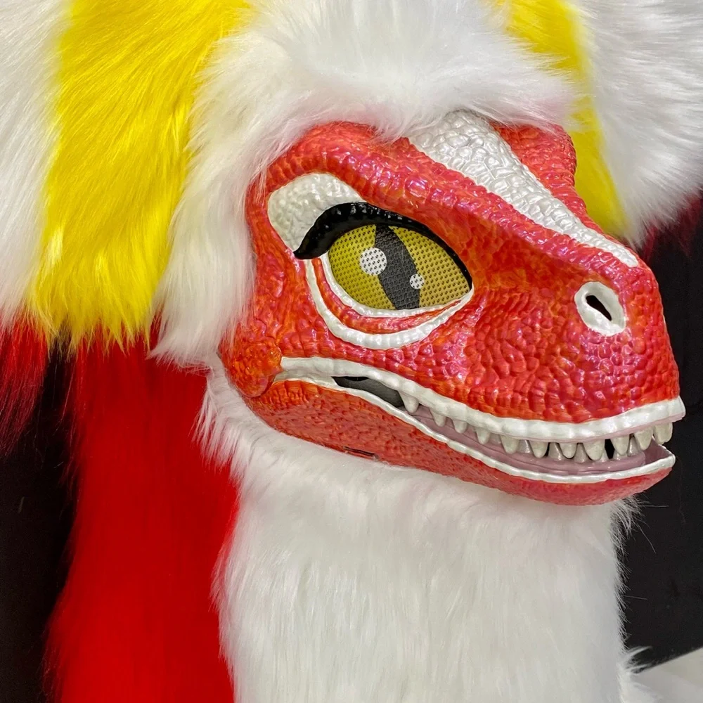 Dino Furry Mask/Fursuit Head with Nub Tail, styrofoam head and stand
